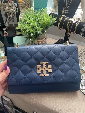 ✨Navy Blue Leather look  Crossbody Bag✨Preloved